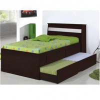 Cama Bibox Teen Solteiro Gelius c/ Cama Auxiliar - Tabaco